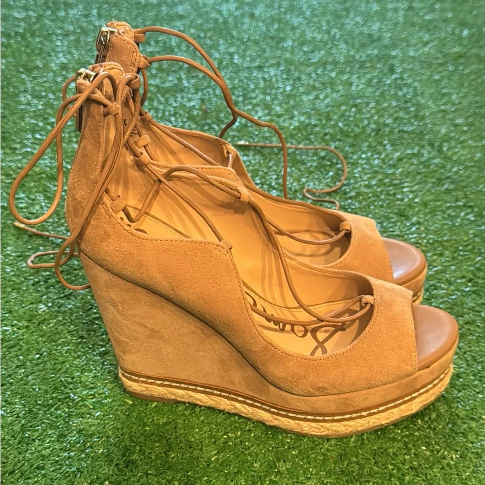 Sam Edelman “Harriet” Wedge Suede Sandal size 6.5 - Picture 2 of 7